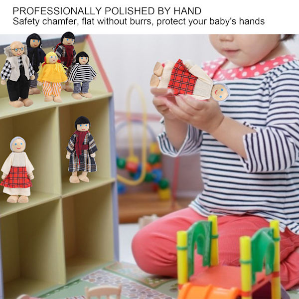 Familjdocka figurer tall miniatyr människor leksak set prydnad pedagogisk dockhus tillbehör#2
