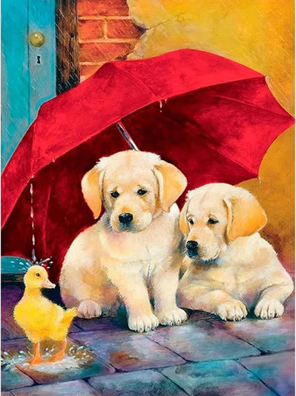 DIY 5D Diamantmålningssatser Full borrduk Hundmålning efter nummer för heminredning 30x40cm