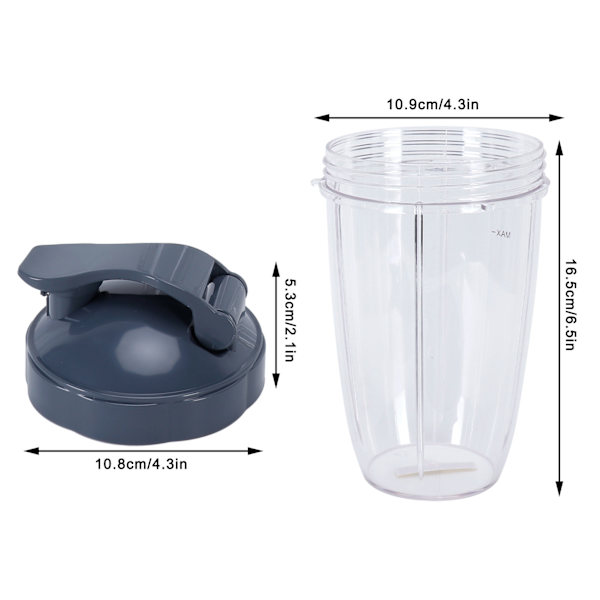 24OZ Transparent Blender Cup Container Lid Set Replacement Fit for 600W/900W Juicer