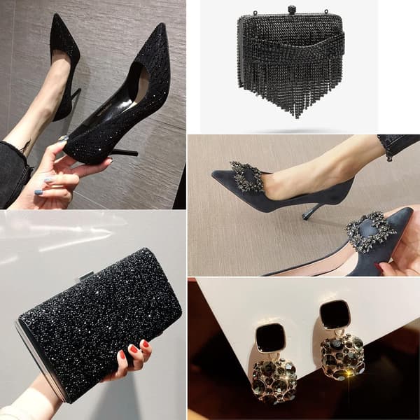 Sorte Flatback Rhinestones Flatback Ædelstene Runde Sorte Krystal Rhinestones til Neglehåndværk Blandede 6 Størrelser Sort