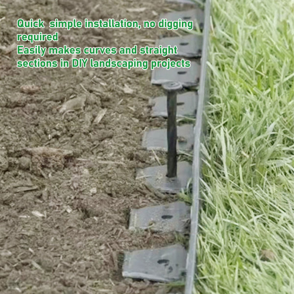 Landskapskantsett Plenkanter inkluderer 30 pigger PE hagekantkant for landskapsarbeid Blomsterhager Plen svart 5cmx5cmx5m