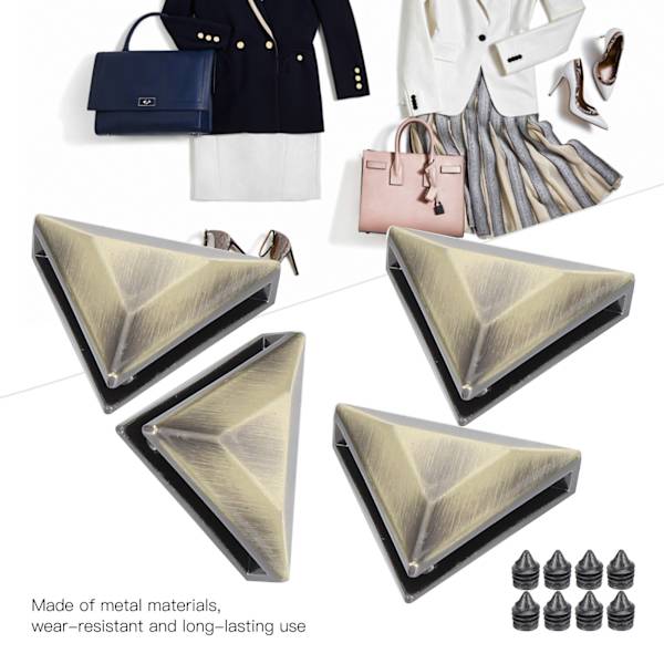 4 sæt metal trekant knapper DIY jeans bagage taske dekoration spænde tilbehørBronze  B01-51-52063
