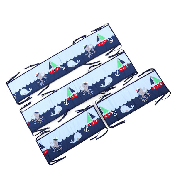 Sød print, åndbar, solid strim, kollisionssikker, blød beskyttende pude sæt til drenge og piger Type2