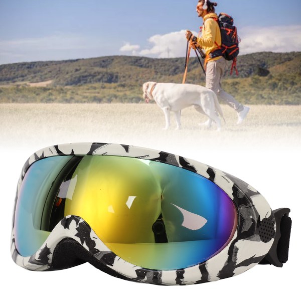Hundesolbriller Hundebriller Kjæledyrbriller UV-beskyttelse Vindtett for Hunder Øyebeskyttelse Røde Linser Zebra Ramme