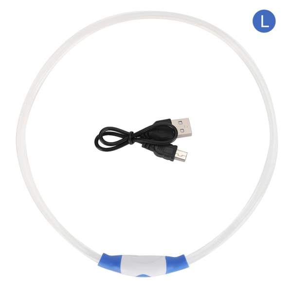Lemmikkikoiran ladattava LED-valohihna USB-latauskaapelilla, sininen