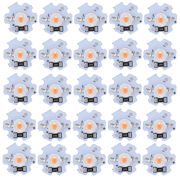 25 st 5V LED-chips 200LM 1W hög effekt LED-lampor pärlor för DIY-belysningsarmaturer rosa ljus 380‑840NM