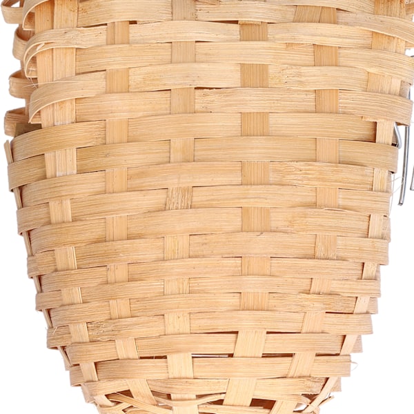 2PCS Naturlig Bambu Fågelbo Handgjord Fågelbo med Hängare för Utomhusträdgård