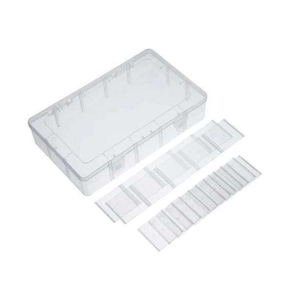 15 Grids Plast Organizer Box Förtjockning Löstagbar synlig pärla