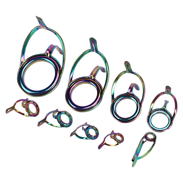 9PCS Lokkefiske Stang Guide Ring Set Rustfritt Stål Keramiske Guide Rings Fiskeutstyr