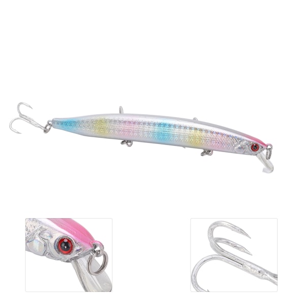 Antikorrosjons Minnow Lure 3D Øyne Fiske Hard Bait Fiskeutstyr med 3 Skarpe PiggerNr. 3