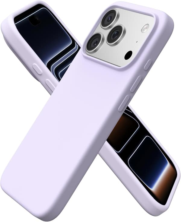 Fodral för iPhone Pro 6,3 tum Mjukt flytande silikonfodral Stötsäkert tunt mikrofiberfoder Fullt skydd Lila
