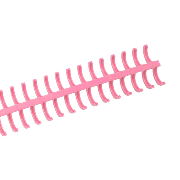 10 stk. spiralrygge til indbinding, 30 huller, plaststrimmel til løse blade, 1/2 tommer diameter, pink