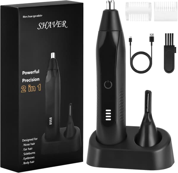 2-i-1 Næse- og Øretrimmer IPX7 Vandtæt USB-oplader