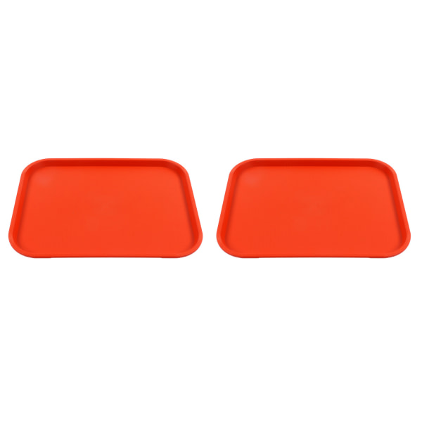 2 st snabbmatsbricka stapelbar rektangulär lätt vikt halkfri PP matserveringsbricka för restauranger kaféer orange