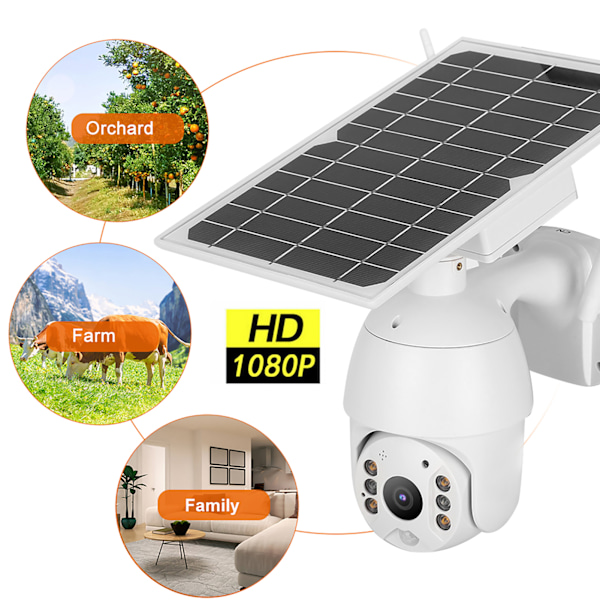 Intelligent Solenergi 4G Varnings-PTZ-kamera IP66 Nattseende PIR Övervakningssystem (Europeiskt frekvensband)