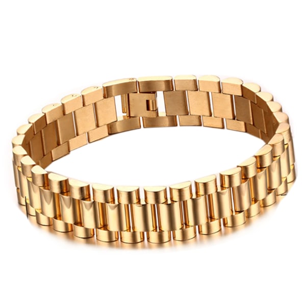 Golden Link Chain Armband Dekoration Fashionabla enkel geometrisk form Tjock länk armband guld