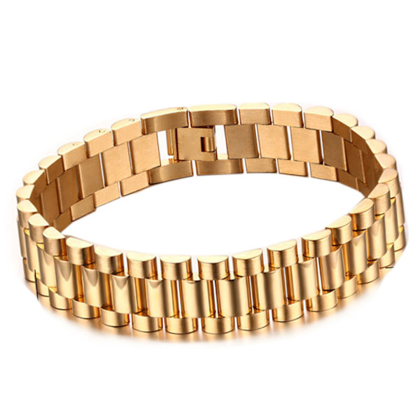 Gylden Link Kæde Armbånd Dekoration Moderne Enkel Geometrisk Form Tyk Link Armbånd Guld