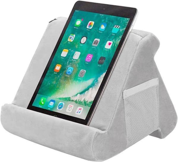 Multi-vinkel Tablet Pudeholder til iPad Smartphone Magasiner Bøger Læsestøtte Grå
