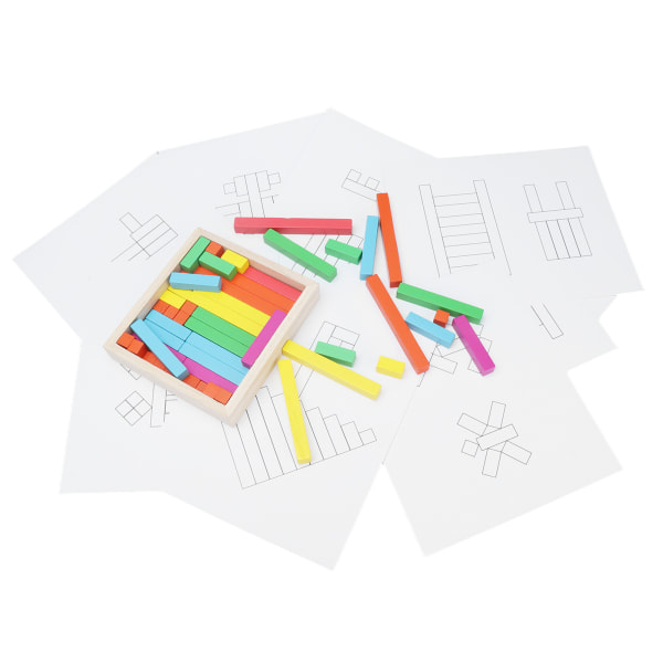 Puisia puutikkuja Värikkäät Cuisenaire-tangot Yksittäinen sarja Lapsille Laskenta Kotiopetus Tarvikkeet