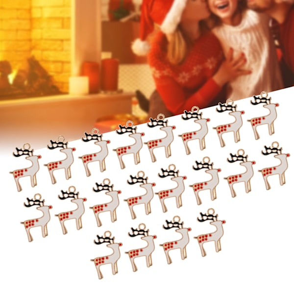 20 st julhängen Xmas hjortklocka älg emaljhänge för DIY smyckestillverkning