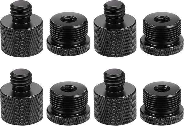 8-delt mikrofonsætadapter 5/8 hun til 3/8 han og 3/8 hun til 5/8 han til stativkamera