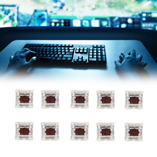 10 stk. Mekanisk tastaturbryter Brun bryter Premium ABS Delikat struktur Lang levetid Mekaniske brytere
