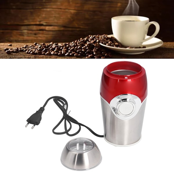 Hjemme liten kaffekrydderkvern elektrisk kaffebønnekvern med rustfritt stålblad for urter pepperkorn EU 220V rød