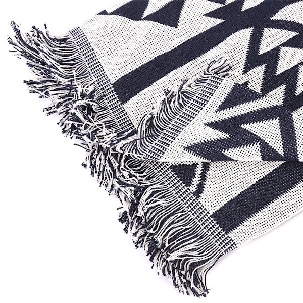 Svartvit Geometrisk Soffa Handduk Överdrag Tjock Filt Soffmöbel Matta (130x180cm)