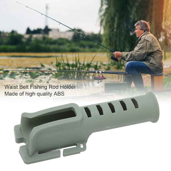 Midjebelte Fiske Stang Holder ABS Korrosjonsbestandig Lett Bærbar Fiske Stang Inserter Fiske Stang Holder Militær Grønn