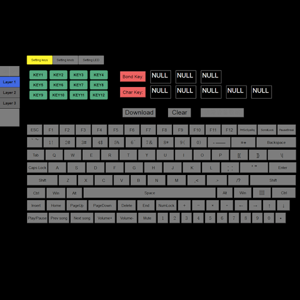 Programmerbar DIY Genvejstastatur Trådløst Multifunktionelt USB Bluetooth Dobbelttilstand 12 Taster med Knapper til Kontor Spil