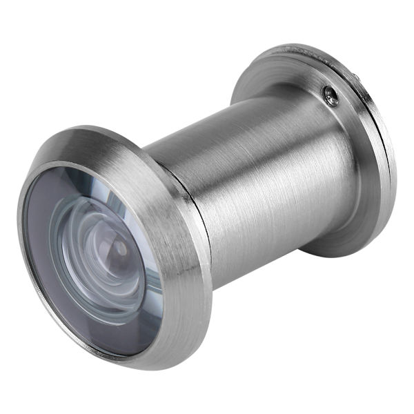 Hem Säkerhet Optisk Glas 220 Grader Vidvinkel Dörrkikare Visare (Borstad Silver)