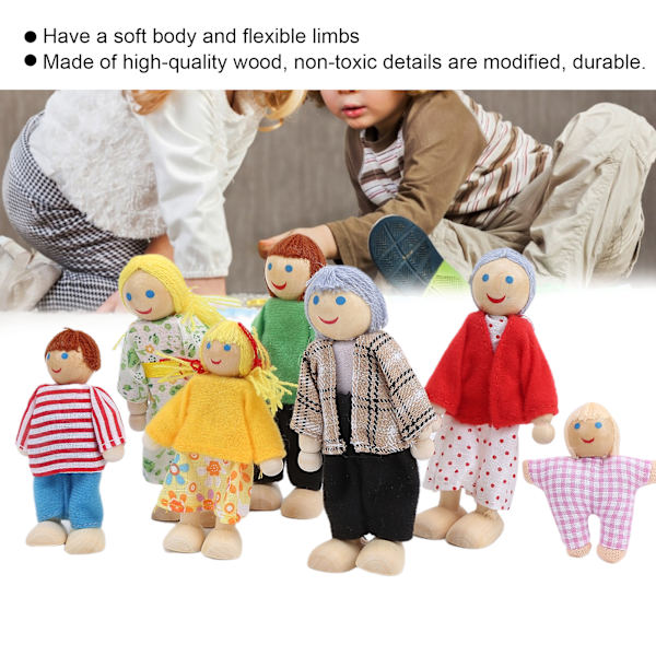 Familjdocka figurer tall miniatyr människor leksaksset prydnad pedagogisk dockhus tillbehör#1