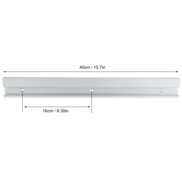 Aluminium Høyfast Miter Bar Slider Bordsag Målerstang Tømmerverktøy uten Skala 0,4m: 3 Faste Hull