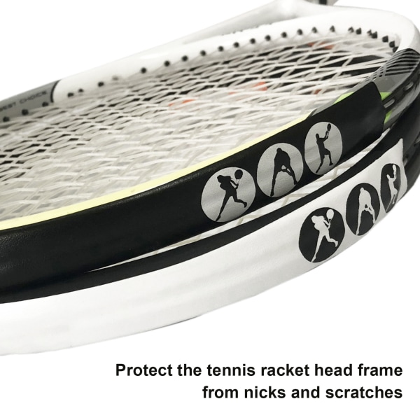 Tennis Racket Head AntiScratch Tape Racket Head Frame Guard PU Beskyttende Klistremerke(Hvit )