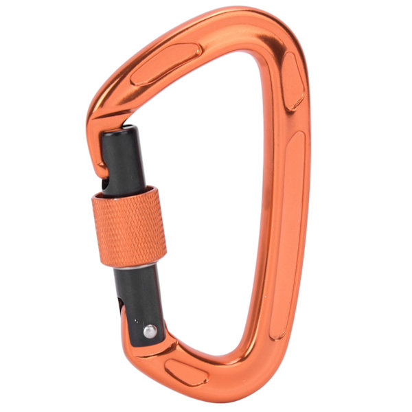 7075 Flygplansaluminium Master Lock Karabinhake D-ring Säkerhetsspänne Säkerhetsutrustning Utrustning för utomhusklättring Campingorange