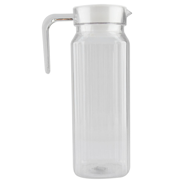 1100ml Akryl Transparent Saftflaske Stribet Vand Is Kold Saftkande med Låg til Bar Hjem