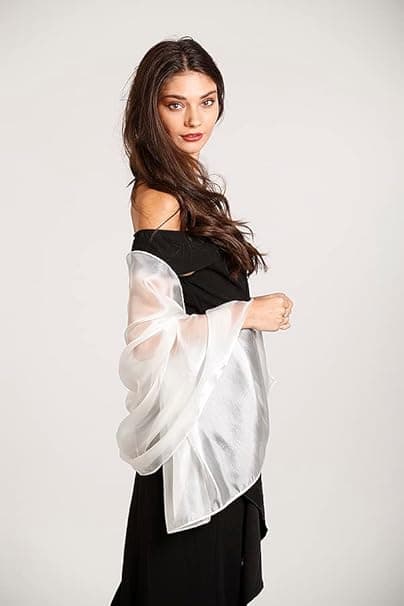 Silkeblød Pashmina Iridescent Wrap Stola Sjal til Bryllupper Brude Brudepiger Galla og Fester