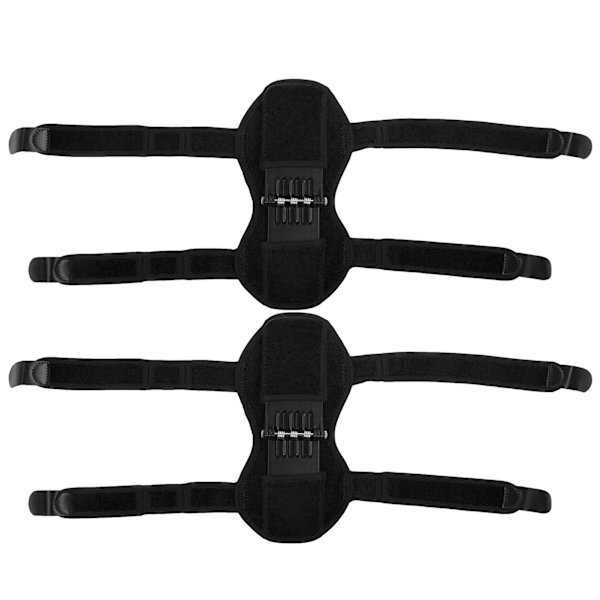 Knäskydd Booster Ledstöd Pads Återställningsstöd Fjäderkraft KnäförstärkareSvart 1 Par