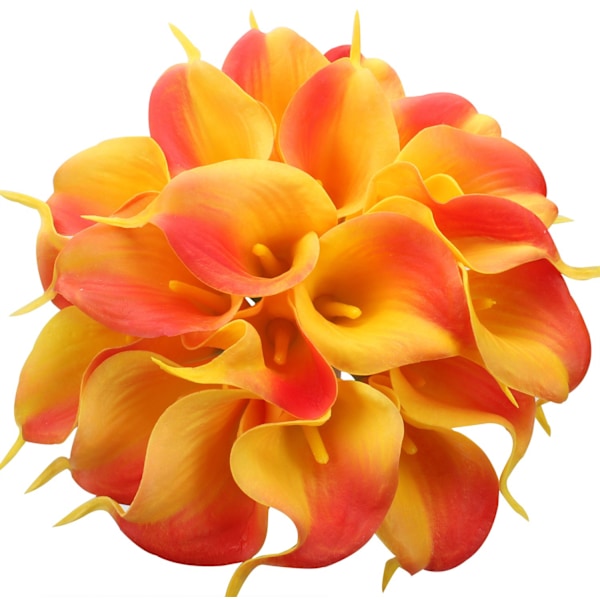 20 stk. Calla Lily Brude Brudebuket Lataex Real Touch Kunstig Blomst til Hjemmefest Dekoration (Pink)