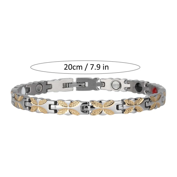 Mode Kvinna Rostfritt stål Blomma Form Armband Armband Smycken (silver)