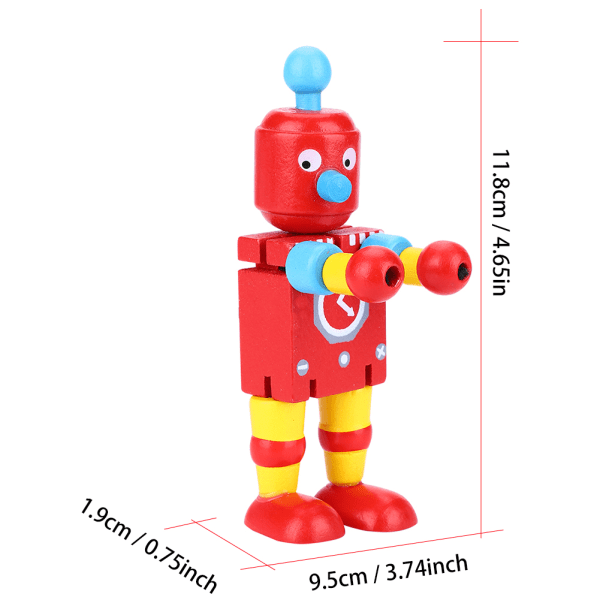 Personlighed Søde Træ Robot Legetøj Læring & Læring Legetøj til Børn Børn (Rød)