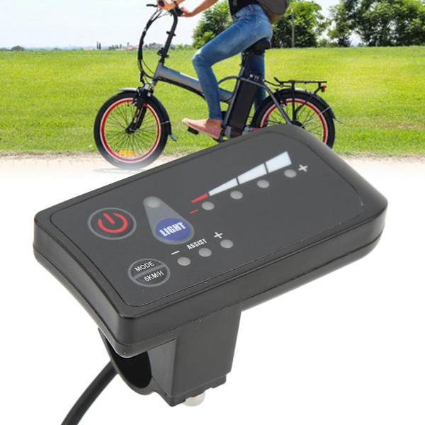 Elektrisk cykel strøm display meter vandtæt 5 pin interface ABS hus LED display panel til cykling 36V