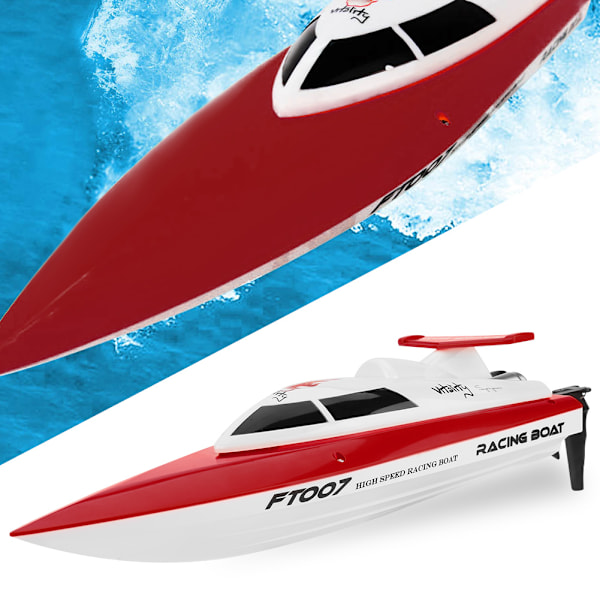 RC Speedbåt Lekebil 2.4GHz Fjernkontroll Racing Race Speed Boat Rød