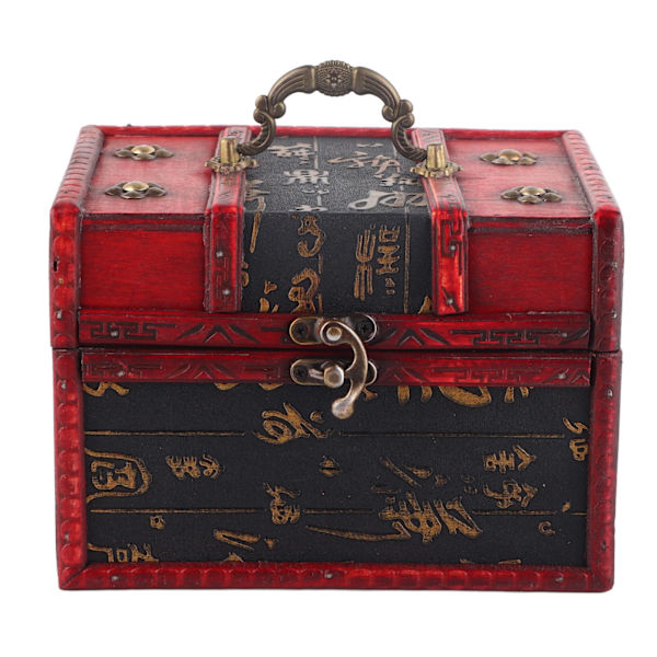 Smyckeskrin Organizer Case Bärbar Trä Pu Smyckesdisplay Förvaringsskrin för Smycken(6262B016262Kinesisk StilL )