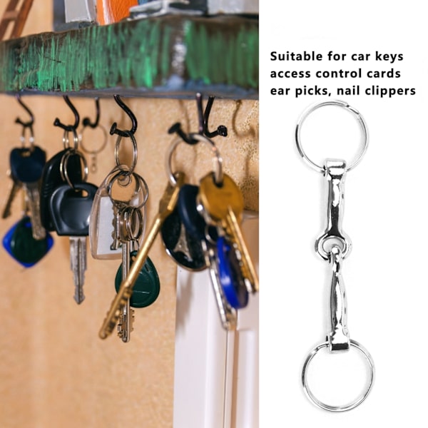 Snaffle Bits Nyckelring Zinklegering Pelham Nyckelring Enstaka Anslutningshästbit Nyckelknut