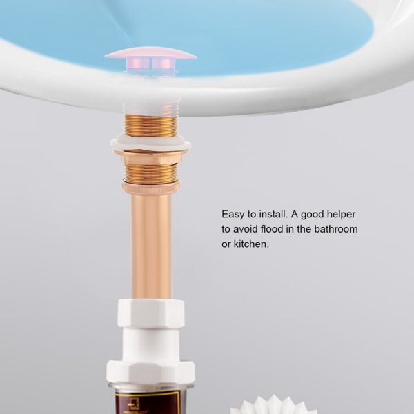 G1 1/4\" Messing Håndvask Pop-Up Afløb Samling Uden Overløb (Rose Gold)