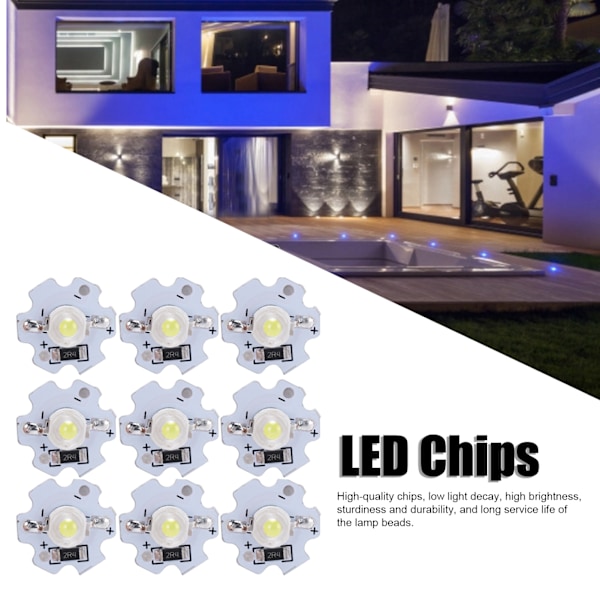 25 st 5V LED-chips 200LM 3W högpresterande LED-lampor för DIY-belysningsarmaturer Kallt vitt 10000K