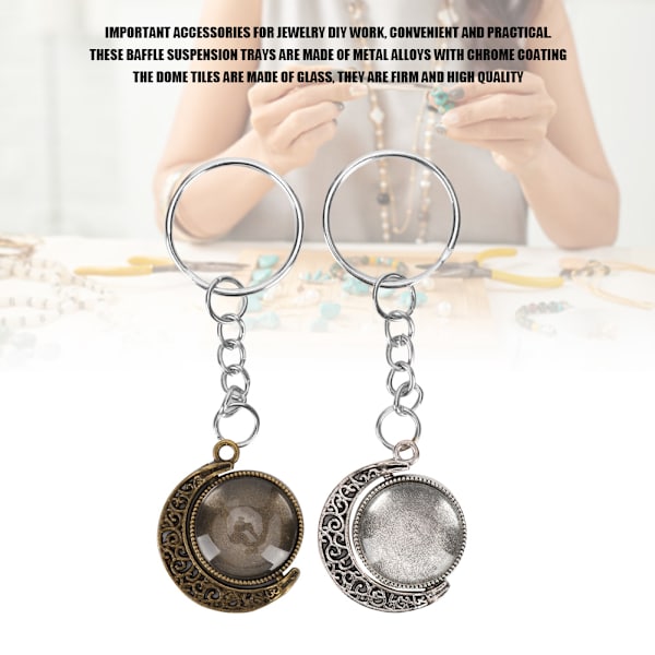 48 kpl pyörivä riipuspohjan alusta pyöreä lasikupoli avainrenkaat korut DIY työkalu lisävaruste