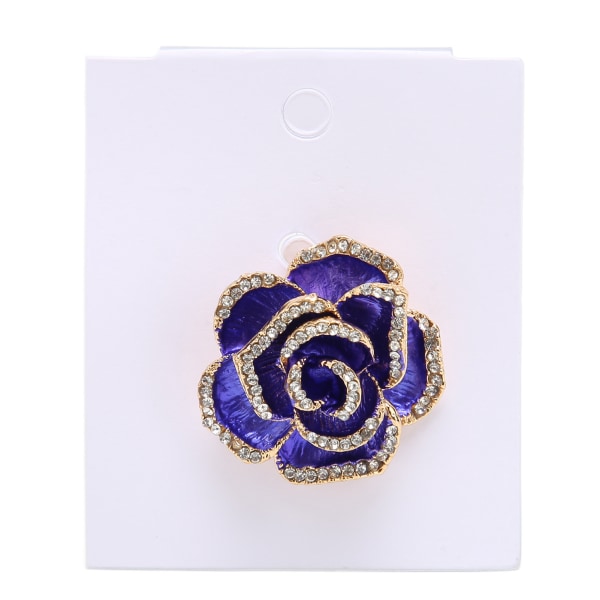 Elegant blomma brosch pin strass kronblad kläder accessoarer blomma brosch pin blåaktig lila