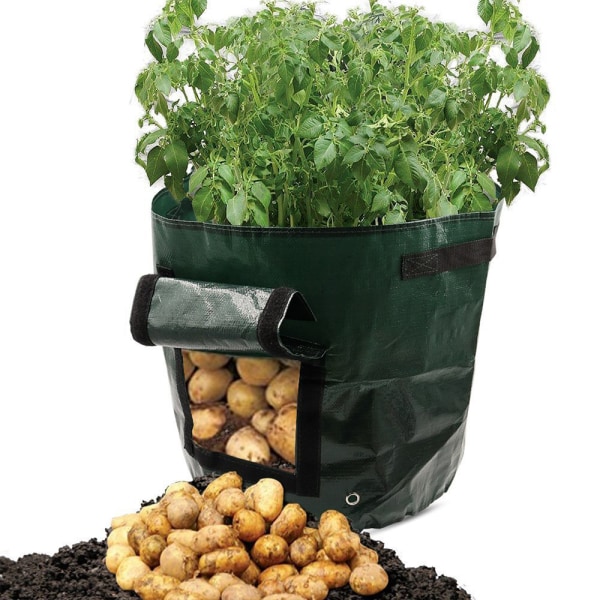 2pack Växtpåse Plantering Odlingspåsar Potatisodlingspåsar Trädgårdsodlingspåsar Potatisgrönsaksodlingspåsar med handtag